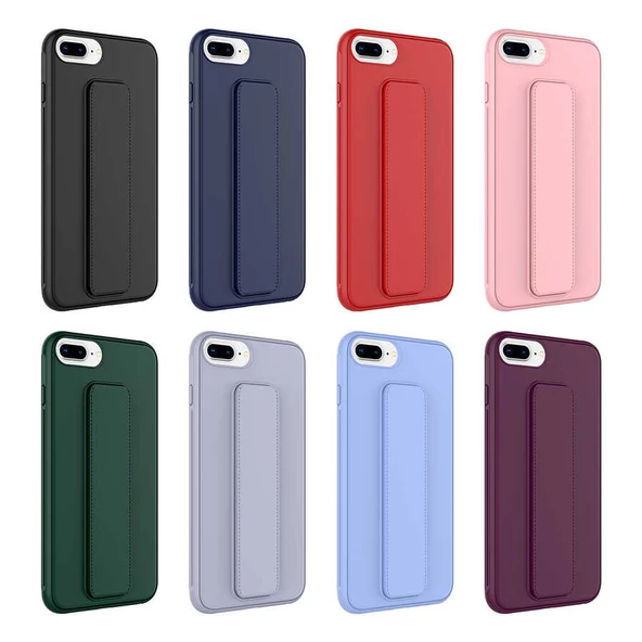 Apple iPhone 7 Plus Kılıf Zore Qstand Katlanabilir Standlı Kılıf - Resim 12