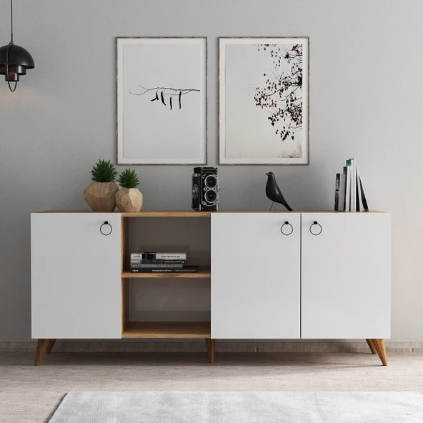Buse Konsol Çam - Beyaz - KSL0303 - 2