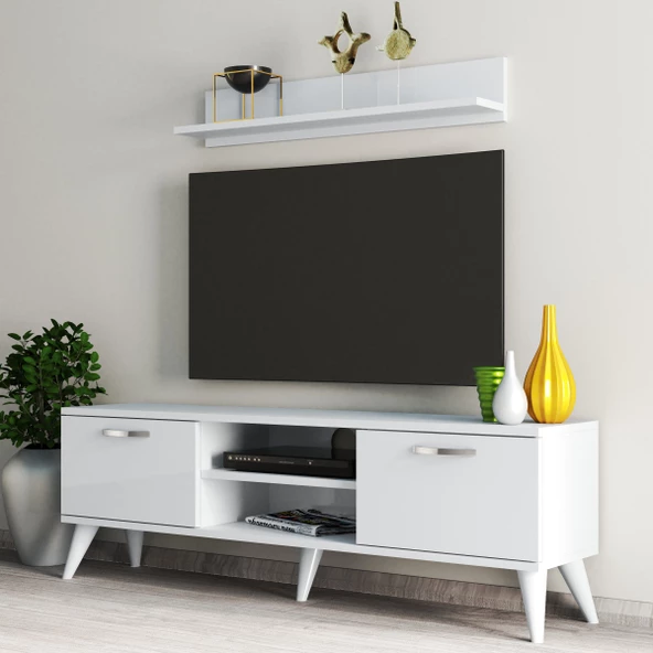 Safir 138 lik L Raflı Tv Ünitesi Beyaz - TVU0401 - 2