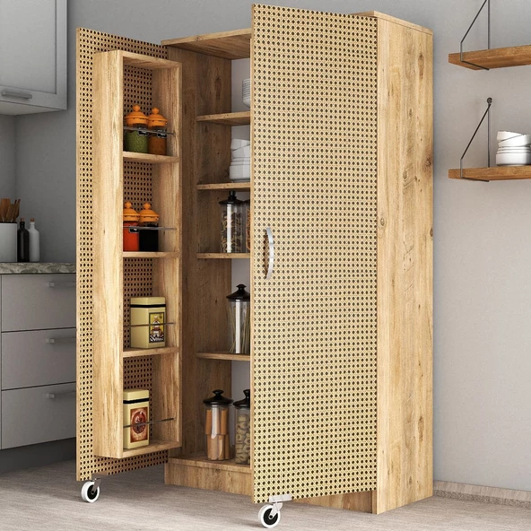 Büyük Boy 2 Kapılı Erzak Dolabı Çam Hazeran Kapaklı- ERC0104 - 4