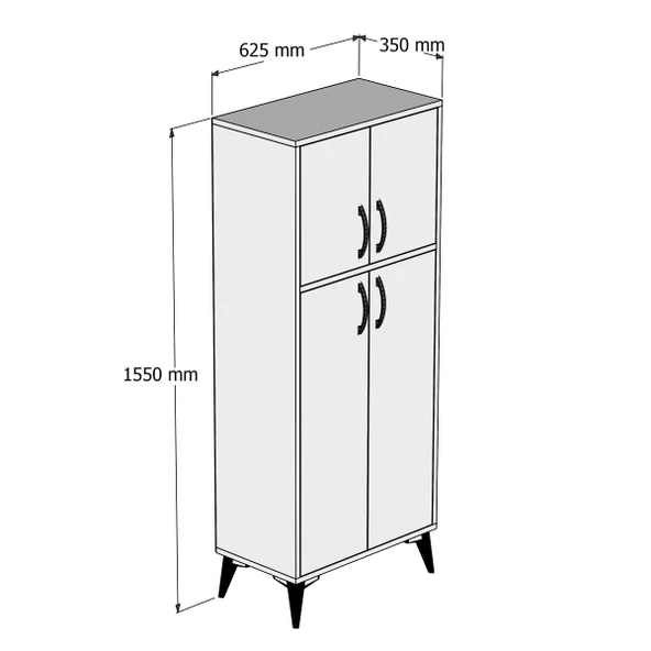 Büyük Boy Çok Amaçlı Dolap Çam - MDL0102 - 4