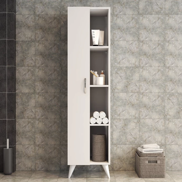 Tek Kapılı Raflı Ütü Masası Dolabı Beyaz - BDL0301 - 2