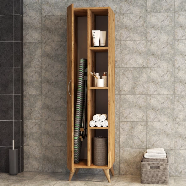 Tek Kapılı Raflı Ütü Masası Dolabı Çam - BDL0302 - 3