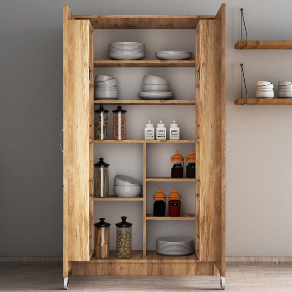 Büyük Boy 2 Kapılı Erzak Dolabı Çam - ERC0102 - 4