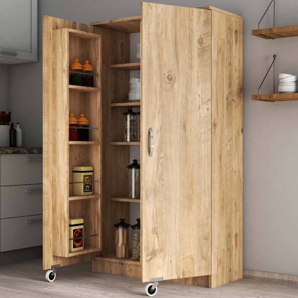 Büyük Boy 2 Kapılı Erzak Dolabı Çam - ERC0102 - 2