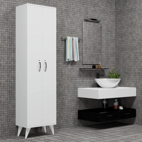 2 Kapılı 49cm Banyo Dolabı Beyaz - BDL0101 - 2