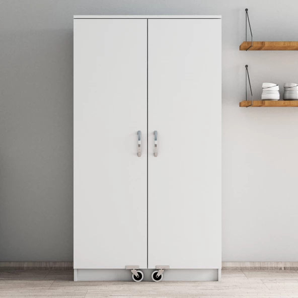 Büyük Boy 2 Kapılı Erzak Dolabı Beyaz - ERC0101 - 4