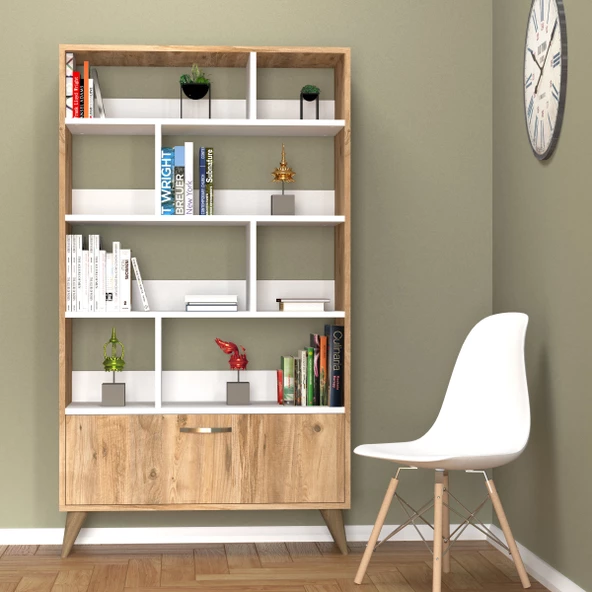 Gold Kitaplık Çam-Beyaz - KTB0202 - 2