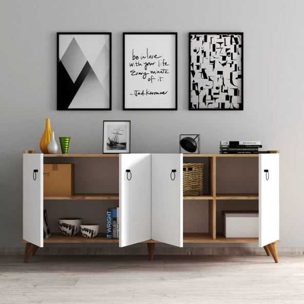 Modern Konsol Beyaz - Çam  - KSL0103 - 3