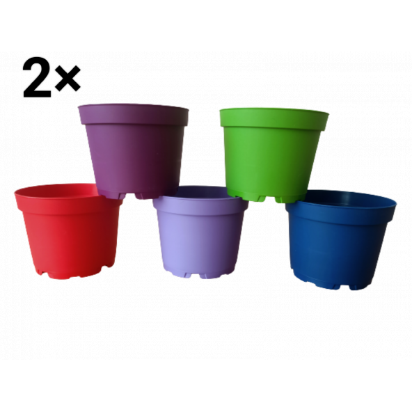 Tuğel Flowers 10 Adet Plastik 5 Renkli Çiçek Üretim Saksısı (8.5 CM.LİK) Alt Tabaksız