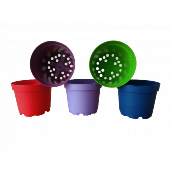 Tuğel Flowers 10 Adet Plastik 5 Renkli Çiçek Üretim Saksısı (8.5 CM.LİK) Alt Tabaksız - 2