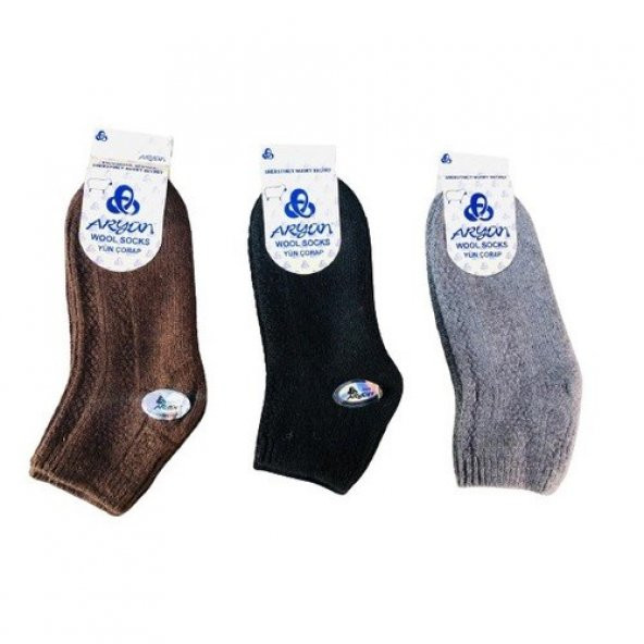 Bayan Yün Çorap Patik 3 Adet Aryün Çorap Örgü Kışlık Çorap Patik (460863030)