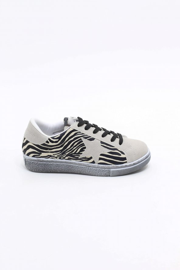 MAGGİE SİYAH RENK ZEBRA DESENLİ KADIN SPOR AYAKKABI - 3