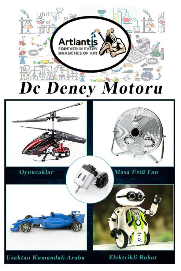 Deney Motoru 3 Volt 1 Adet 3v - 6 v Dc Yüksek Devir Dinamo Motoru Okul Hobi Mini Motor 2 Adet Pille Çalışır - 7