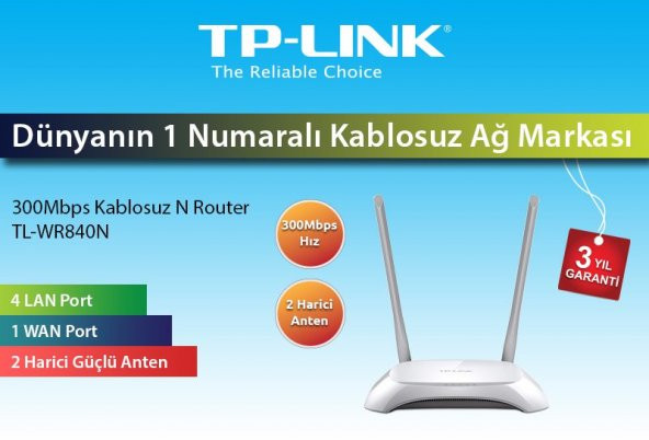 TP-Link TL-WR840N 300 Mbps Wi-Fi Router - 2