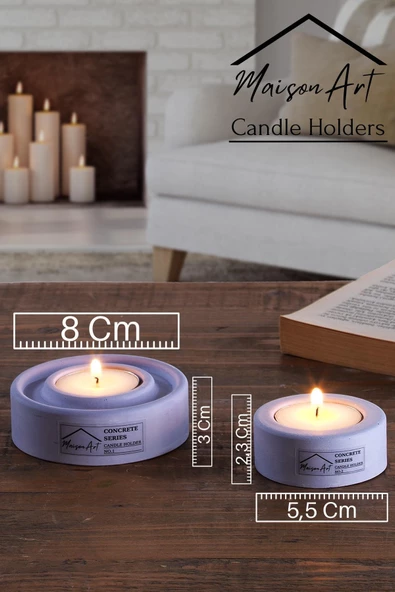 Holder | 2'Li Set Mumluk | Tea Light Mumluk Seti | Dekoratif Şamdan Mumluk - 2