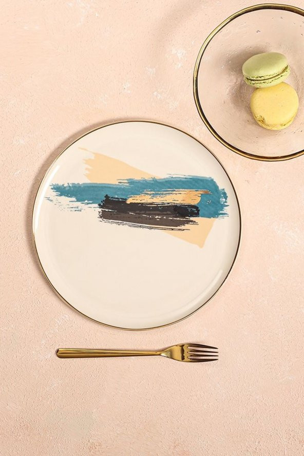 Porland Dash Düz Pasta Tabağı 21cm 04ALM007904