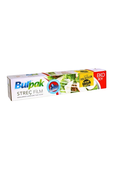 Burpak Sarı Şeffaf Mutfak Rulo Streç Film Folyo - 45 Cm. x 166 Metre - 9 Mikron - Gıdaya Uygun