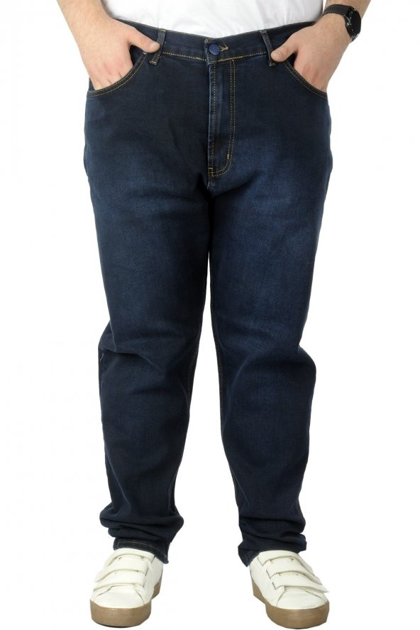 SuperXL Büyük Beden Erkek Kot Pantolon Klasik 5Cep Marwel 22922 Blueblack