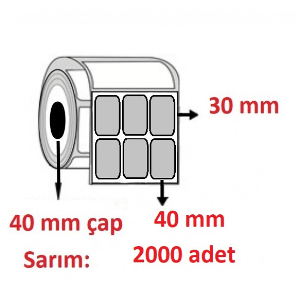 30X40 SİLVER MAT ETİKET 3'LÜ (2000 Lİ )