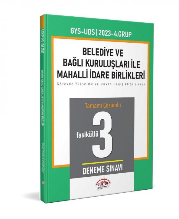 2023 Mahalli İdareler 4. Grup Tamamı Çözümlü 3 Deneme Sınavı Editör Yayınları - 1
