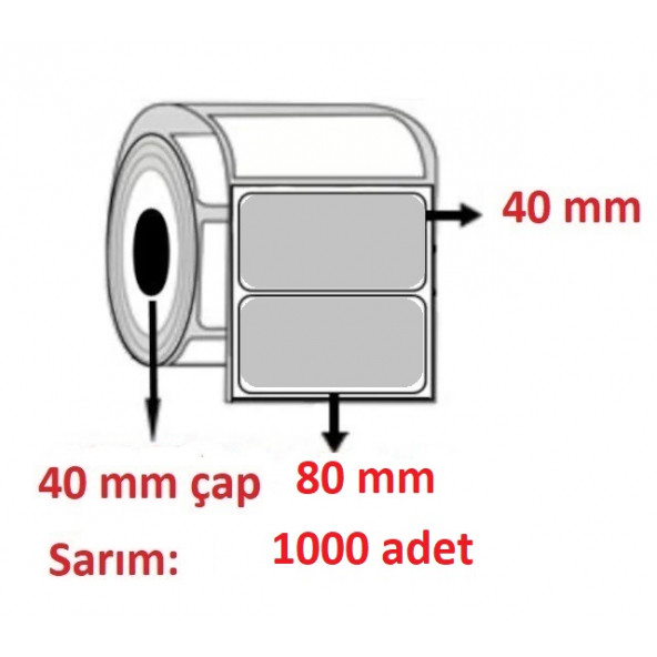 40X80 SILVER MAT ETİKET ( 1000 li )
