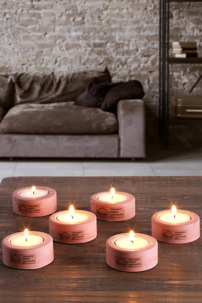 Holder | 6'Lı Set Mumluk | Tea Light Mumluk Seti | Dekoratif Şamdan Mumluk - 9