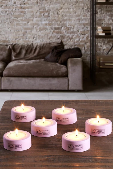 Holder | 6'Lı Set Mumluk | Tea Light Mumluk Seti | Dekoratif Şamdan Mumluk - 5