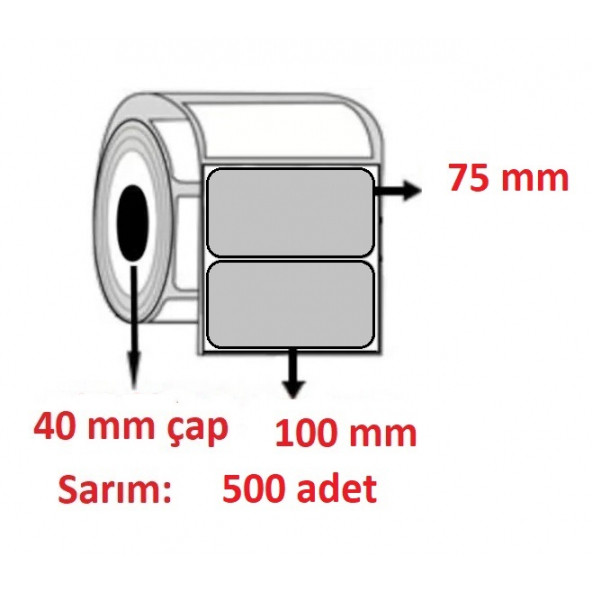 100X75 SILVER MAT ETİKET ( 500 lü )