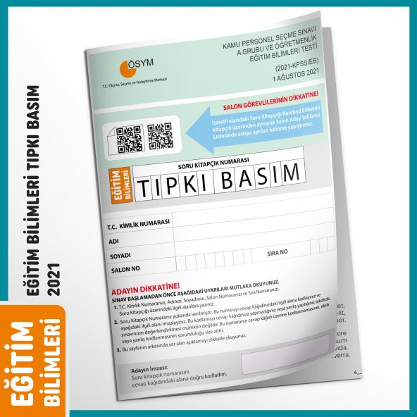 EĞİTİM BİLİMLERİ 2021 ÖSYM Tıpkı Basım Türkiye Geneli Dijital Çözümlü Çıkmış Soru Kitapçığı