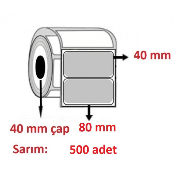 40X80 SILVER MAT ETİKET ( 500 lü )