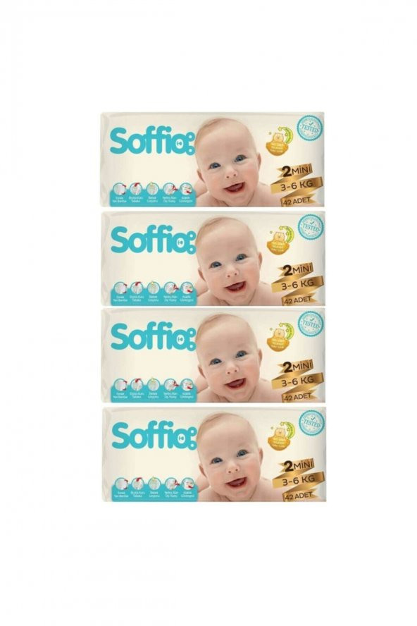 Soffio  Bebek Bezi 2 Beden 3-6 Kg 42x4=168 Adet Bez Avantaj Paketi