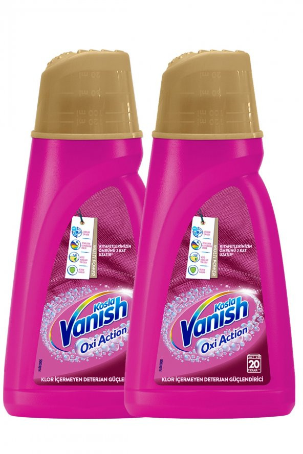 Vanish  Kosla Oxi Action Gold Sıvı Leke Çıkarıcı 2x1000 ml Renkliler Için - 2