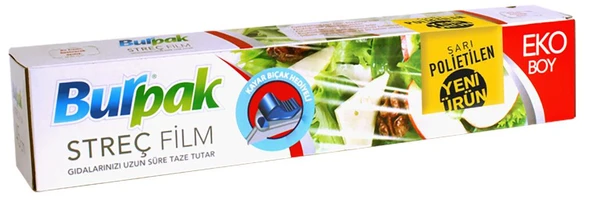 Burpak Sarı Şeffaf Mutfak Rulo Streç Film Folyo - 30 Cm. x 166 Metre - 9 Mikron - Gıdaya Uygun - Resim 2