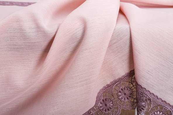 Finezza Jena Lüx Dantelli Simli Keten Kumaş Pudra Masa Örtüsü  160x220 cm-1471 - 3