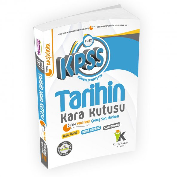 2022 KPSS Tarihin Kara Kutusu Dijital Çözümlü Konu Özetli Çıkmış Soru Bankası