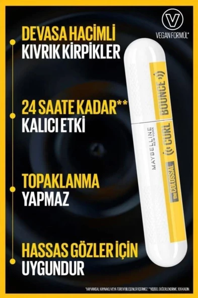 Maybelline New York Siyah Bonus Maskara - Colossal Curl Bounce Mascara - 3