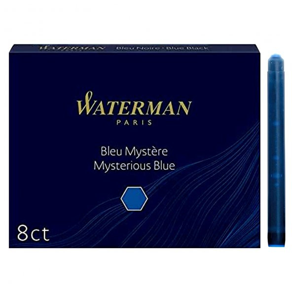 Waterman Mavi 8 Li Uzun Kartuş Mavi Siyah S0110910