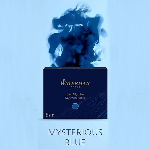 Waterman Mavi 8 Li Uzun Kartuş Mavi Siyah S0110910 - 4