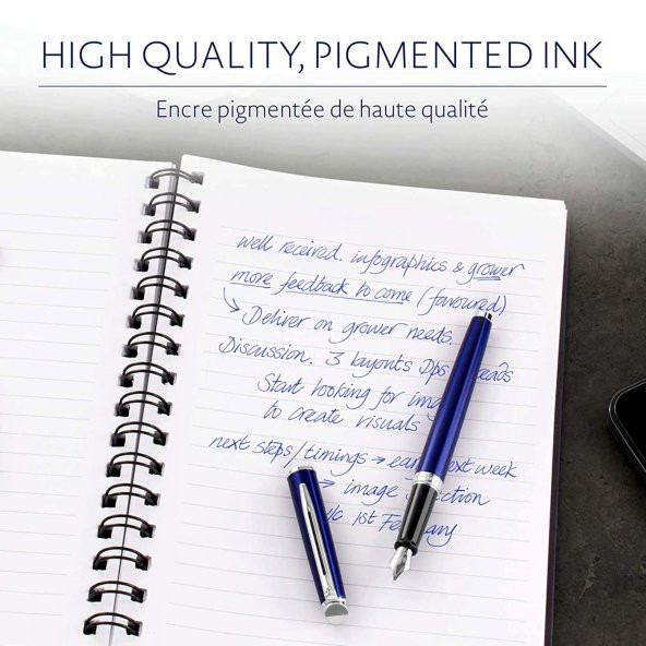 Waterman Mavi 8 Li Uzun Kartuş Mavi Siyah S0110910 - 5