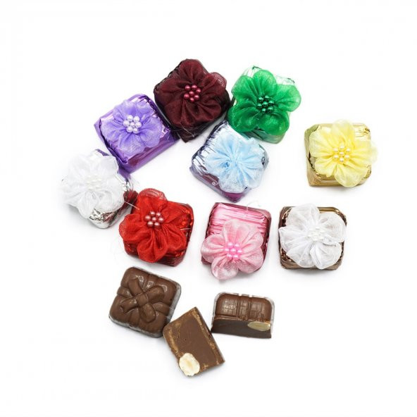 Dökme Çiçek Dekorlu Taş Çikolata Mix (1 Kg) - 6
