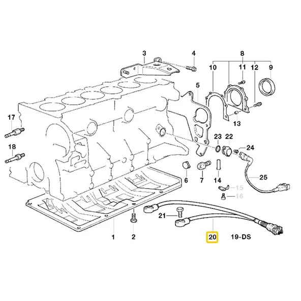 BMW M50 M52 MOTOR FAE VURUNTU SENSÖRÜ 12141703276 - Resim 2