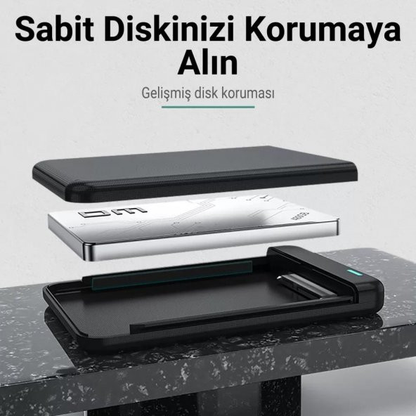 DM HD001 2.5" inch USB 3.0 Sata 3 Harici SSD Harddisk HDD Kutusu - 3