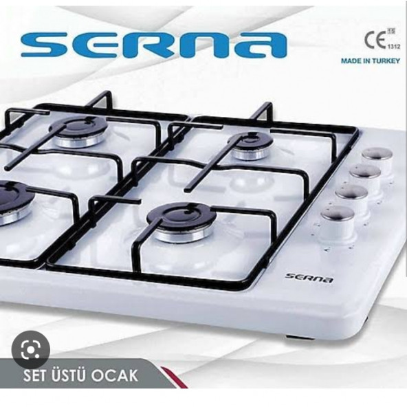 Serna 4010 Slim Estetik Özel Tüplü Set Üstü Emaye Ocak Beyaz