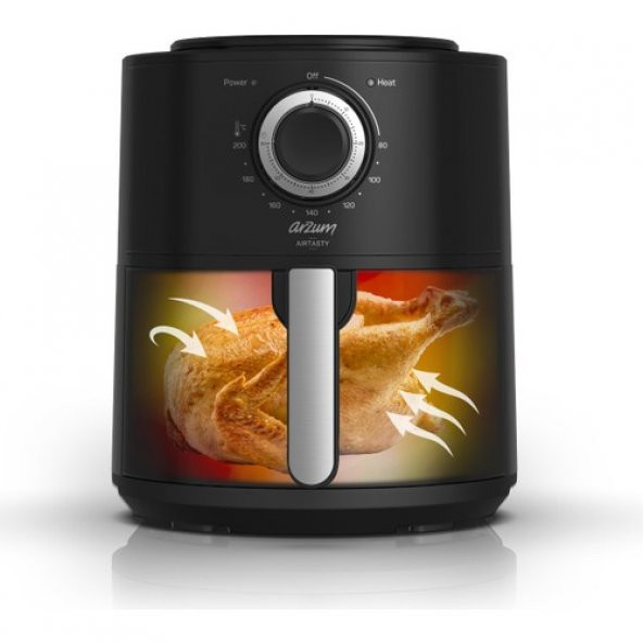 Arzum AR2062-G Airtasty Air FryerSıcak Hava Fritözü Gümüş - 6