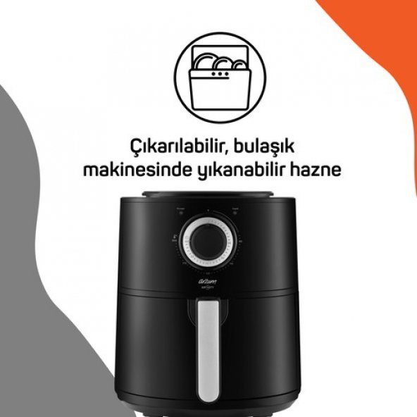Arzum AR2062-G Airtasty Air FryerSıcak Hava Fritözü Gümüş - 11