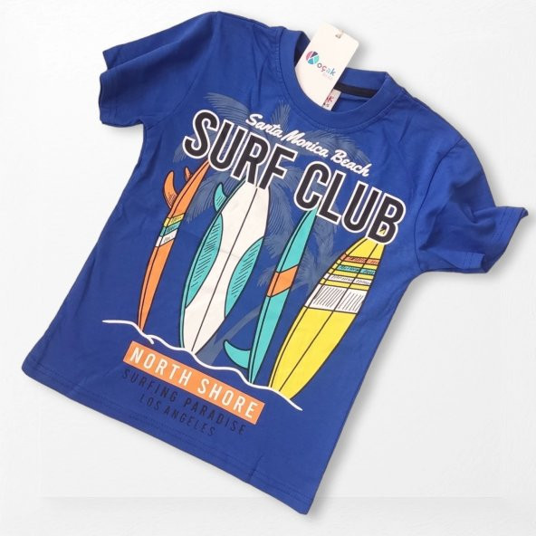 Surf Club Yazı Desenli Mavi Renk Şortlu Takım - 2
