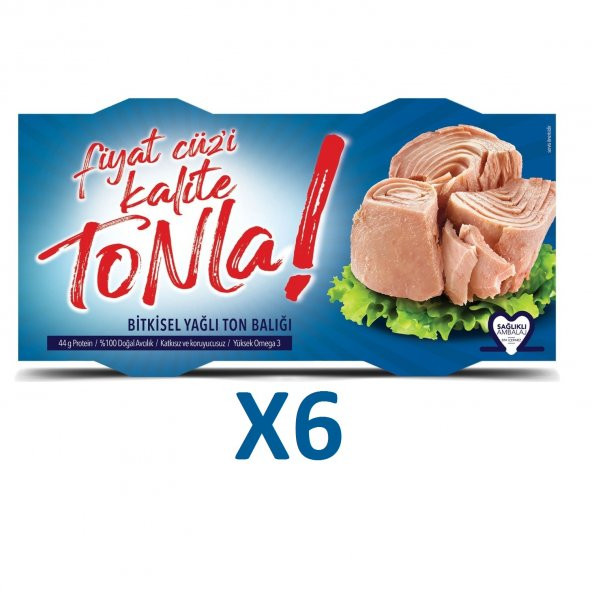 Fiyat Cüzi Kalite Tonla Bitkisel Yağlı Ton Balığı 2x150g 6 Adet