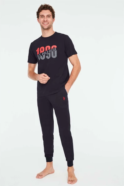 U.S. Polo Assn. 18692 Erkek Yuvarlak Yaka Pijama Takımı