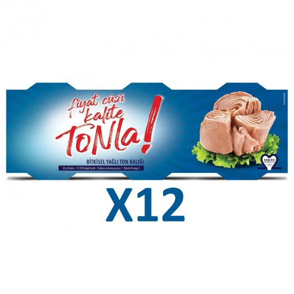 Fiyat Cüzi Kalite Tonla Bitkisel Yağlı Ton Balığı 3x75g 12 Adet